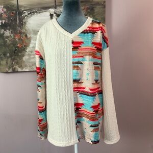Colorful Aztec Patterned Sweater